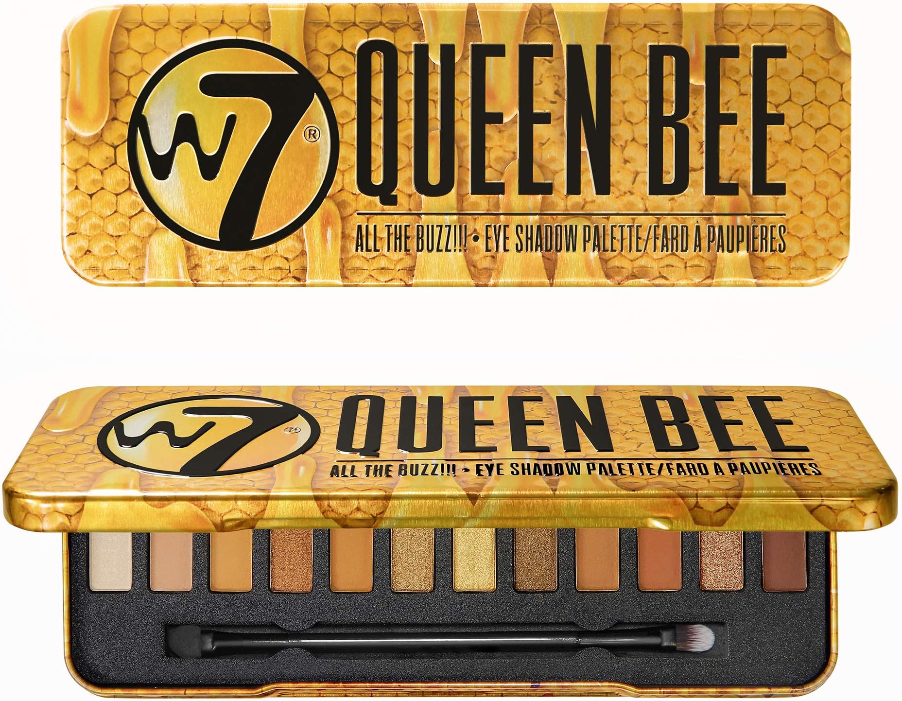 W7 | Queen Bee Eyeshadow Makeup Palette | Tones: Creamy Mattes and Shimmer Metallics | Colors: Golds, Browns, Coppers, Nudes | Cruelty Free Eye Makeup For Women by W7 Cosmetics