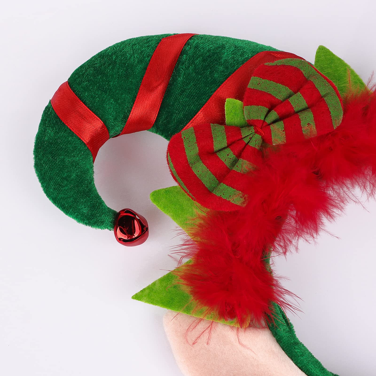 ITODA 2Pcs Christmas Mini Elf Headband Novelty Xmas Pointed Hat Hair Band Christmas Elf Hat Bopper Hair Hoop Fancy Dress Party Headpiece Headwear for Adults - Image 4