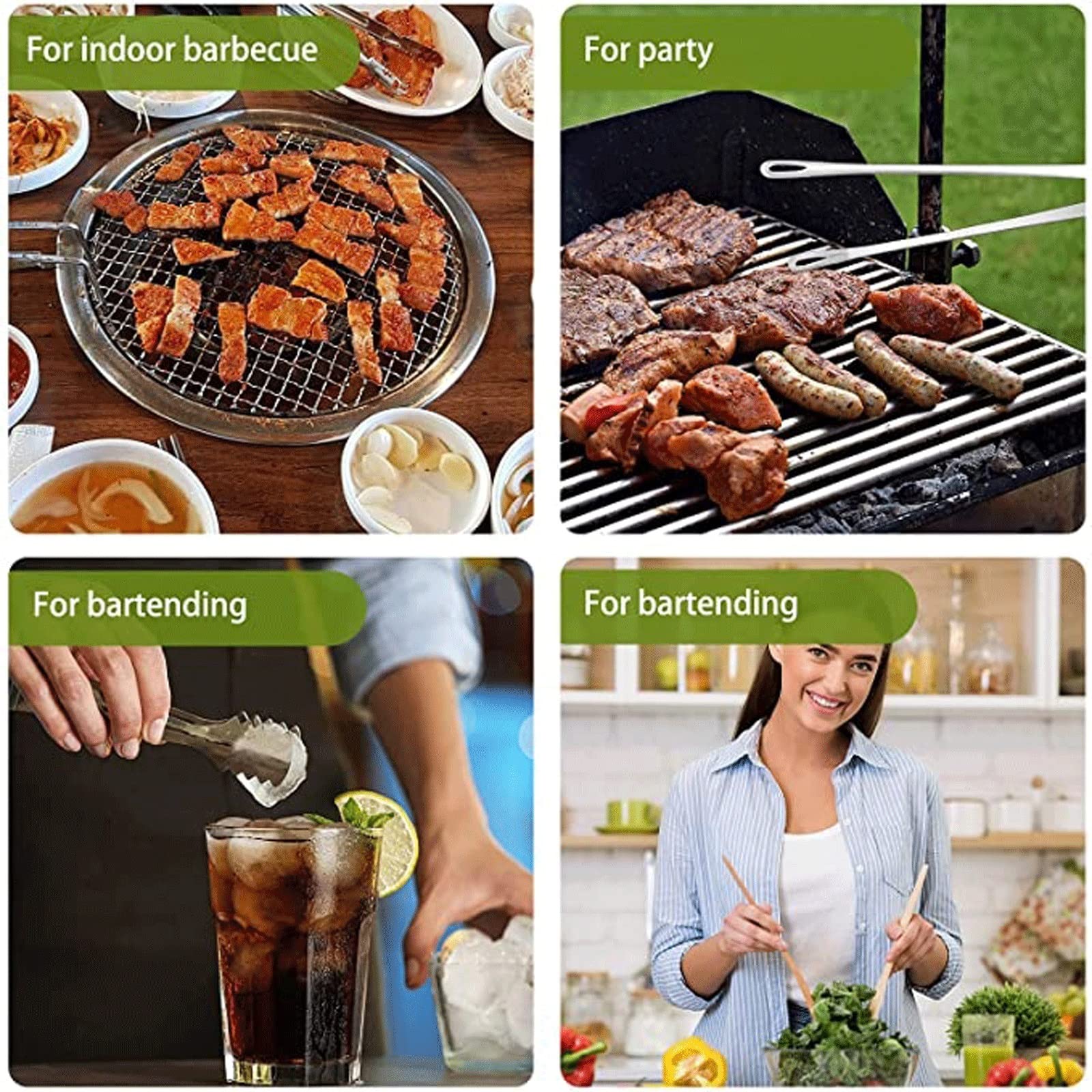 Pinzas para bolsas de barbacoa, pinzas de acero inoxidable para alimentos, pinzas para bistec, accesorios de cocina, pinzas para alimentos, utensilios de cocina, pinzas para utensilios de cocina