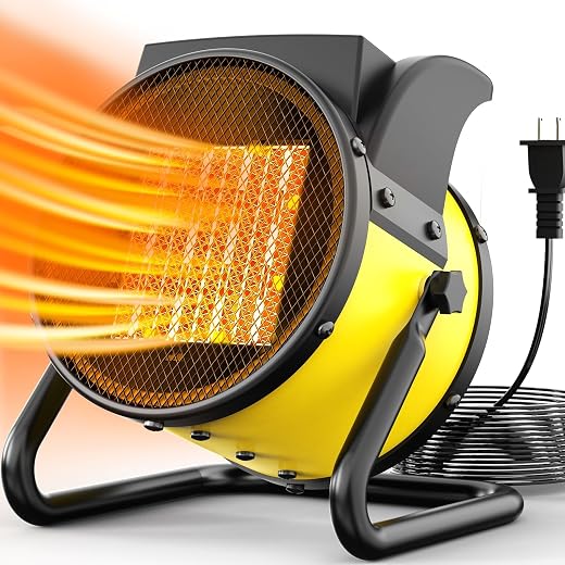 Outdoor Patio Heater, 1500W Garage Heater for Garage Overheat Protection, 3S Fast Heating, Fan Patio Heaters with Long Cord for Greenhouse, Garage, Patios,Outdoor Use