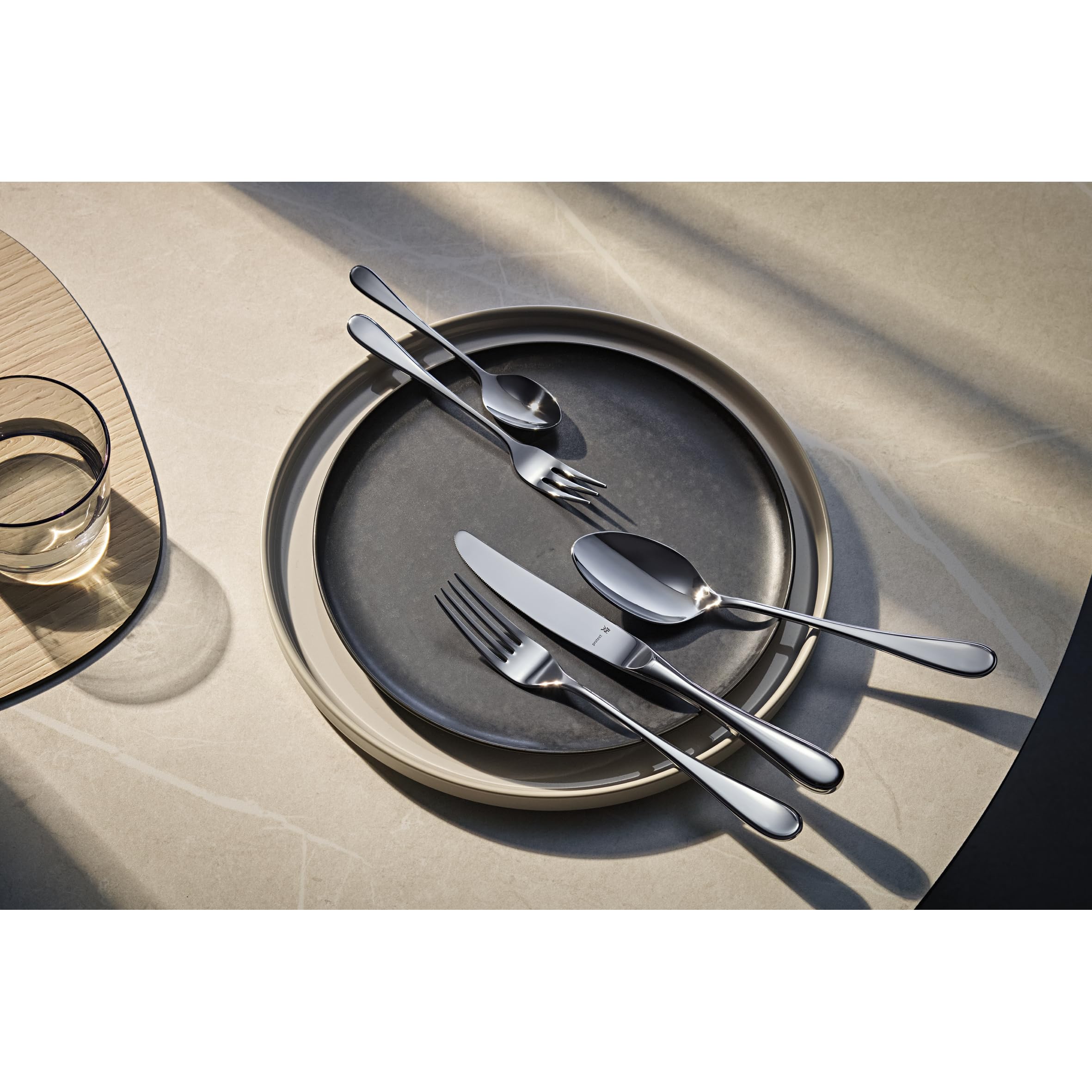 WMF Kent Plus set de couverts pour 12 personnes, 66 pièces, 60 pièces avec couverts de service, couteau à manche creux, Cromargan protector poli, résistant aux rayures, passe au lave-vaisselle