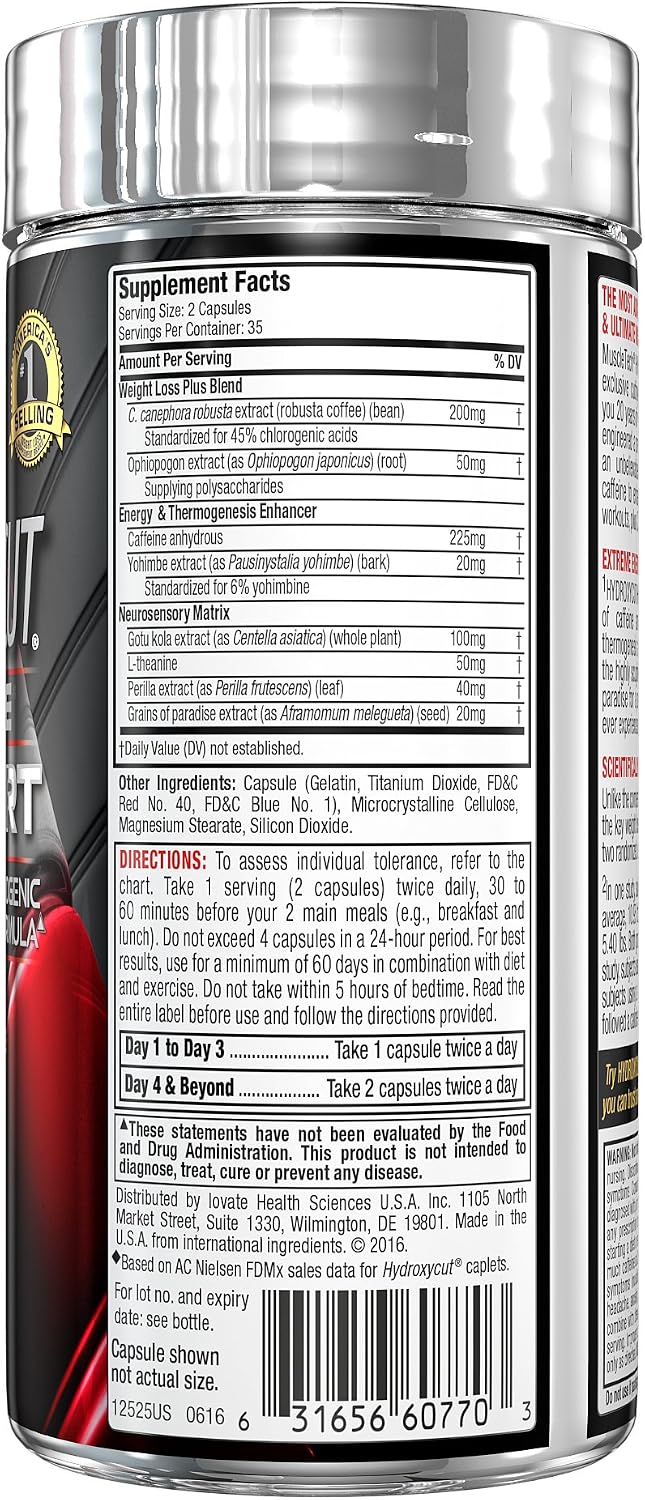 Hydroxycut Hardcore Elite Sport Capsules, 70 Count