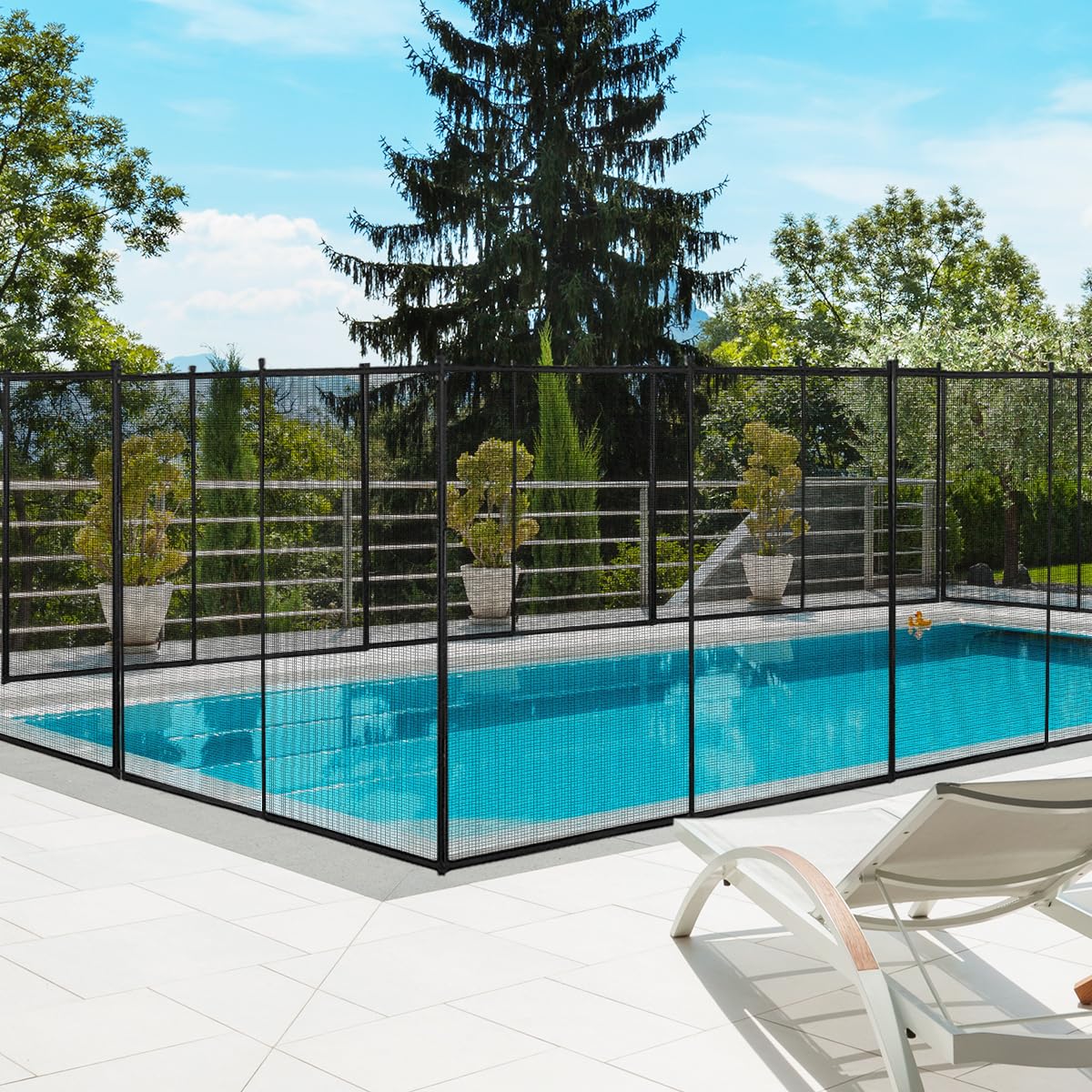 SOARS Clôture Piscine, Lot de 4 Barrières Extérieur 360 X 125 CM