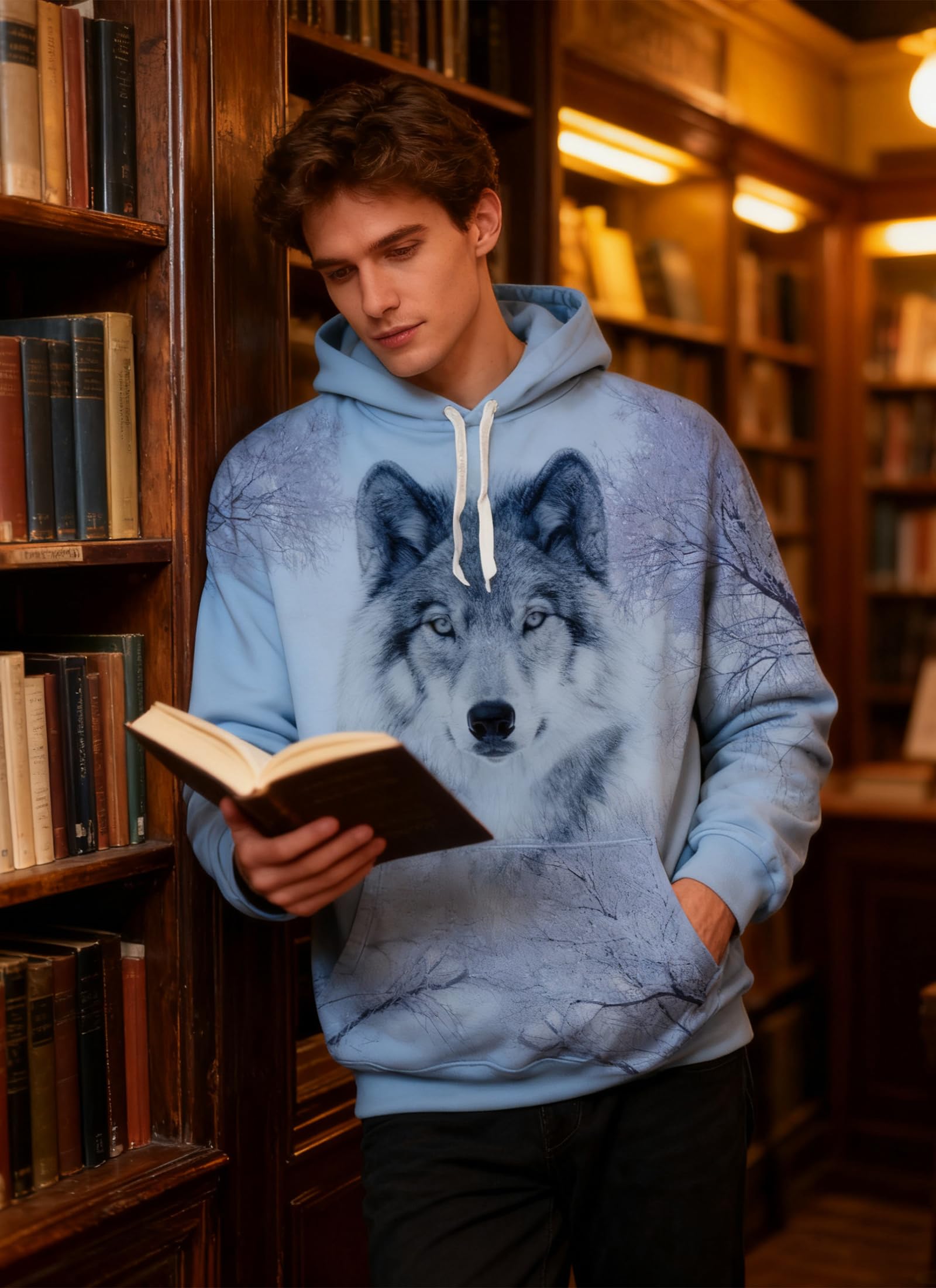 Fanient Sweat à Capuche en Polaire pour Homme et Femme Imprimé Fantaisie 3D Manches Longues avec Capuche pour Homme et Femme