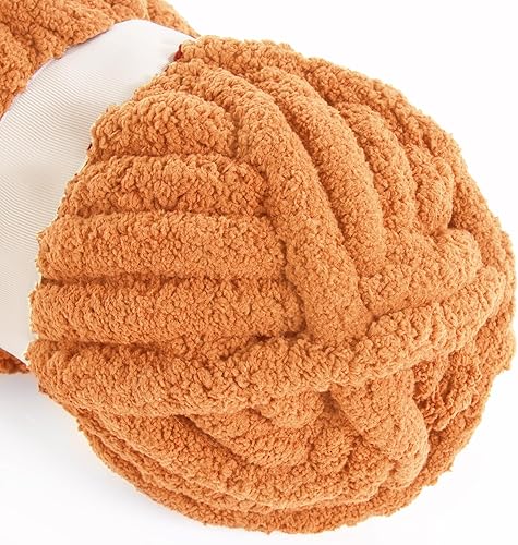 Vista 23 de HOMBYS Hilo de felpilla grueso y voluminoso para tejer a mano, hilo grueso y esponjoso para tejer a mano, hilo de felpa suave, paquete de 8