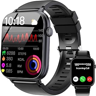 OUKITEL Smartwatch Uomo Donna 183" HD, Orologio Intelligente con Chiamate Bluetooth, 100+ Sport, Cardiofrequenzimetro, SpO2, IP68, Controllo Musica/Foto, Notifiche, Fitness Tracker per Android iOS