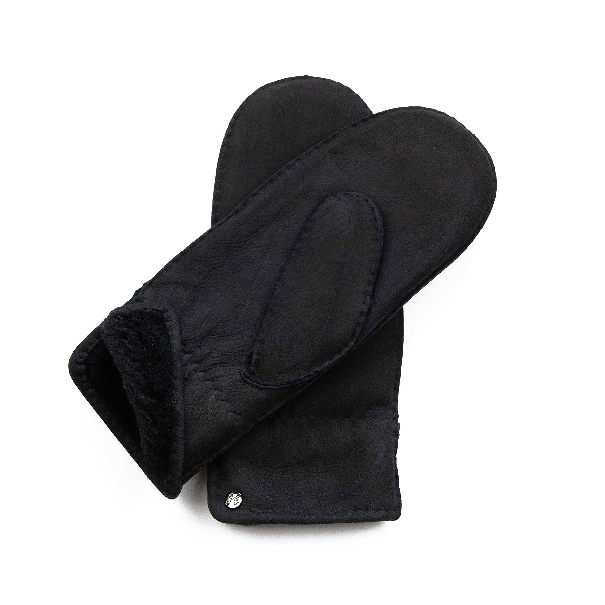 Lammfell-Fäustlinge aus spanischem Merino Lammfell, extra weich, handgenäht, Damen, Lammfellhandschuhe, Fausthandschuhe, Lederhandschuhe…