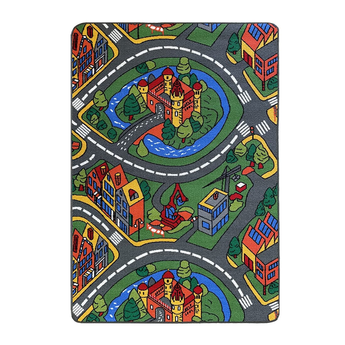 Acomoda Textil – Alfombra Infantil Ciudad Carretera para Jugar con Coches. Alfombra Antideslizante, Plegable y Acolchada. (Modelo A, 200x300 cm)