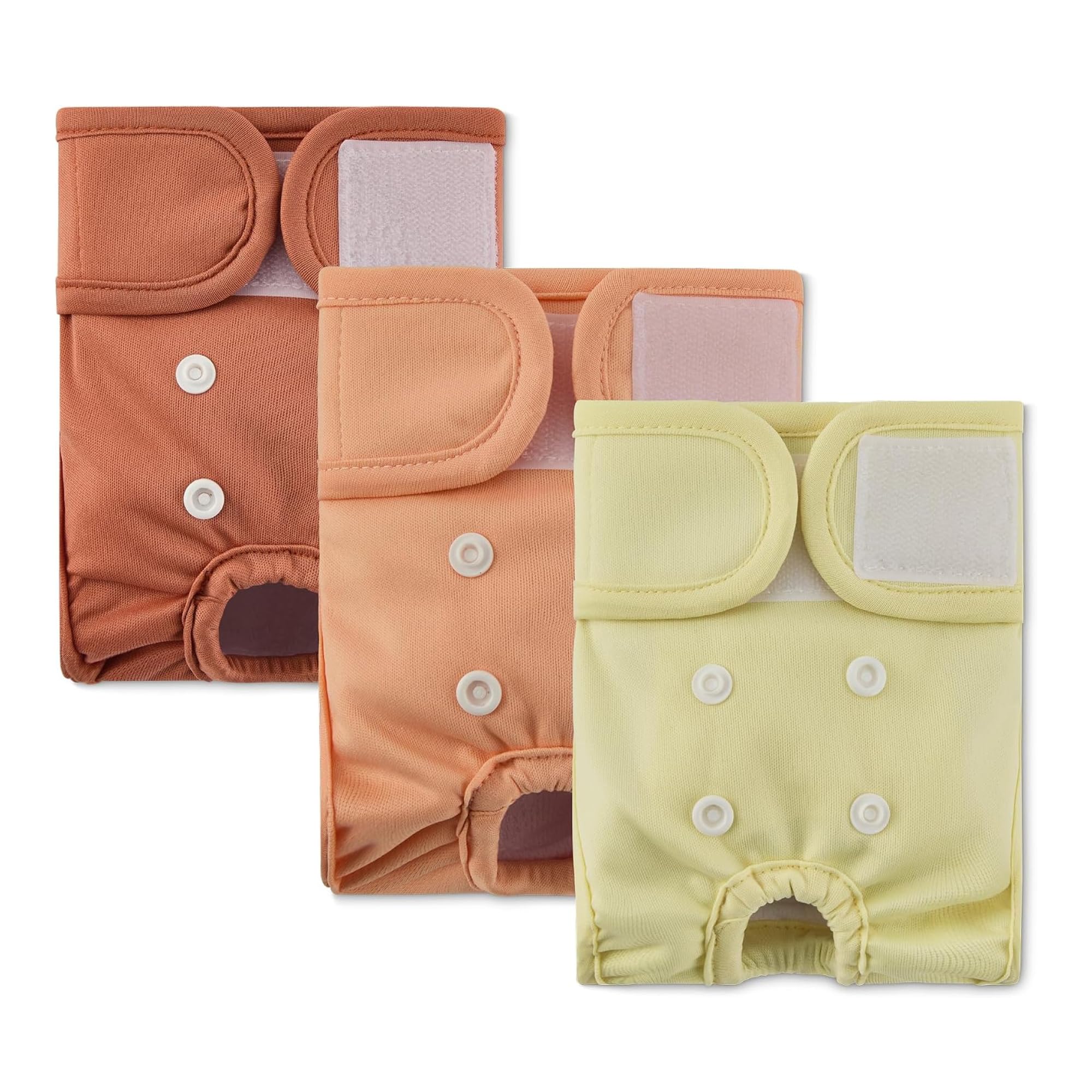 Amazon Basics Washable Dog Nappies for Female Dogs, Reusable, High-Absorbency with Sewn-in Pad, Soft and Comfortable Fit, Medium, 3-Pack