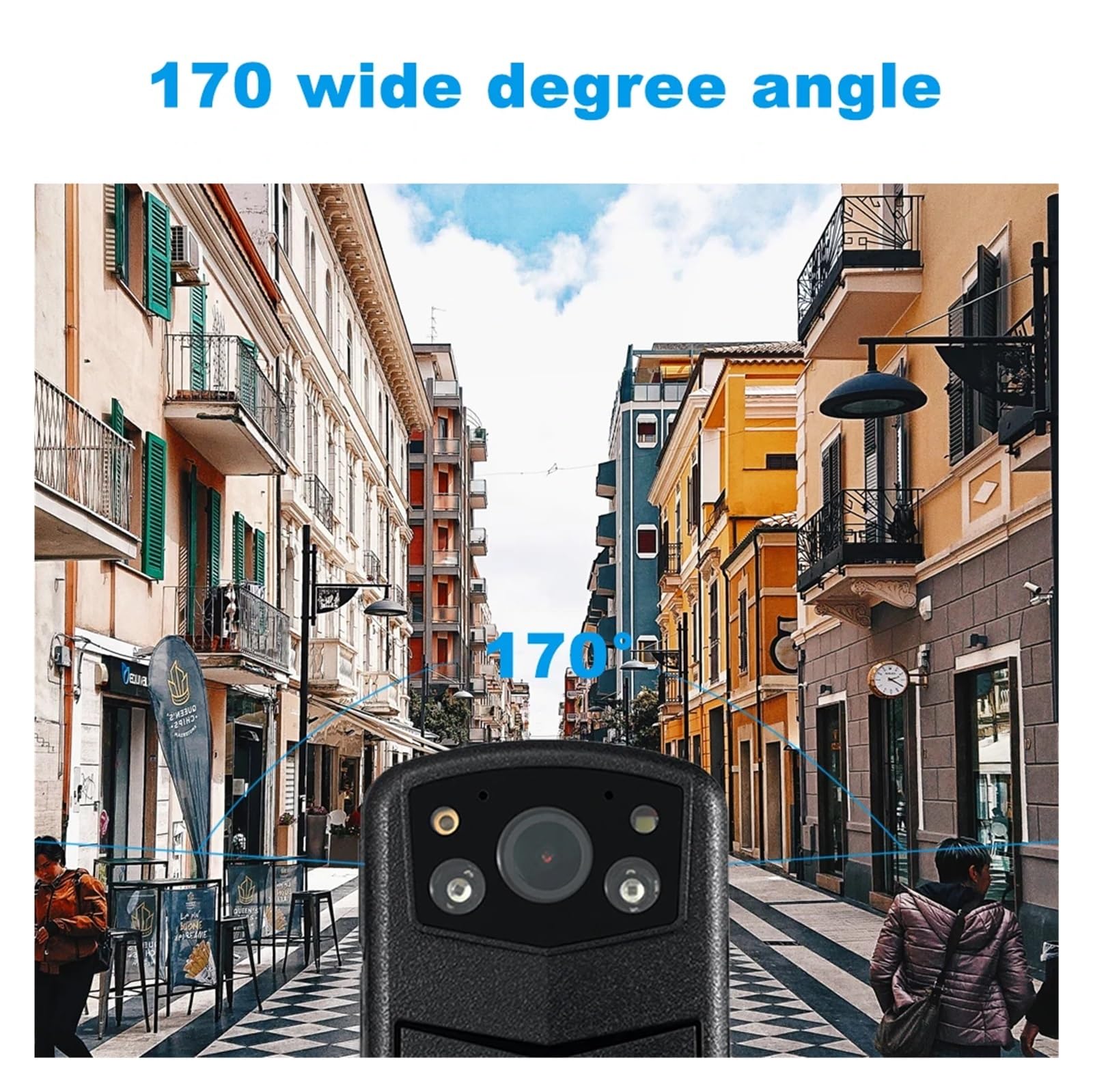 Camara Corporal, A6 Gran Angular Telecamera Guard DVR montado Mini grabación de vídeo vigilancia de Seguridad cámara portátil del Cuerpo de la policía(64GB)
