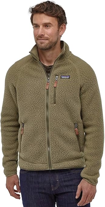 men's retro pile fleece pullover