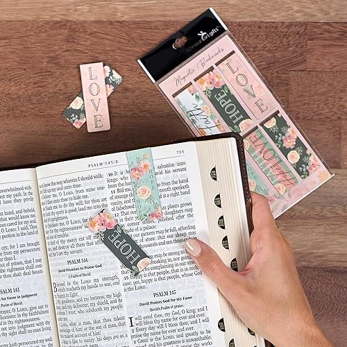 Miniatura 8 de Christian Art Gifts - Conjunto de marcapáginas magnéticos de las Sagradas Escrituras para mujer Grow in Grace, 6 unidades con versículos bíblicos