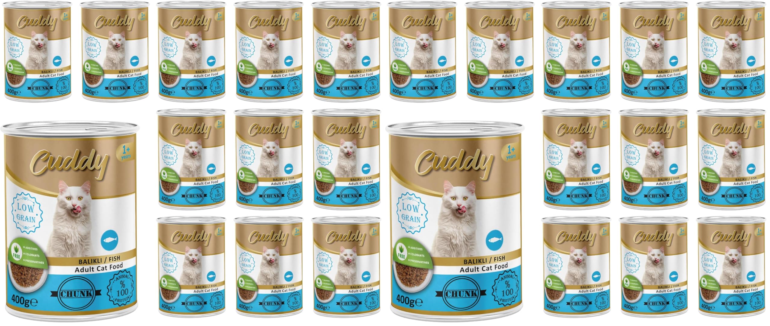 Cuddy Yetişkin Kedi Balıklı ve Jöleli Konserve Mama 400 Gr x 12 adet (2 paketi)