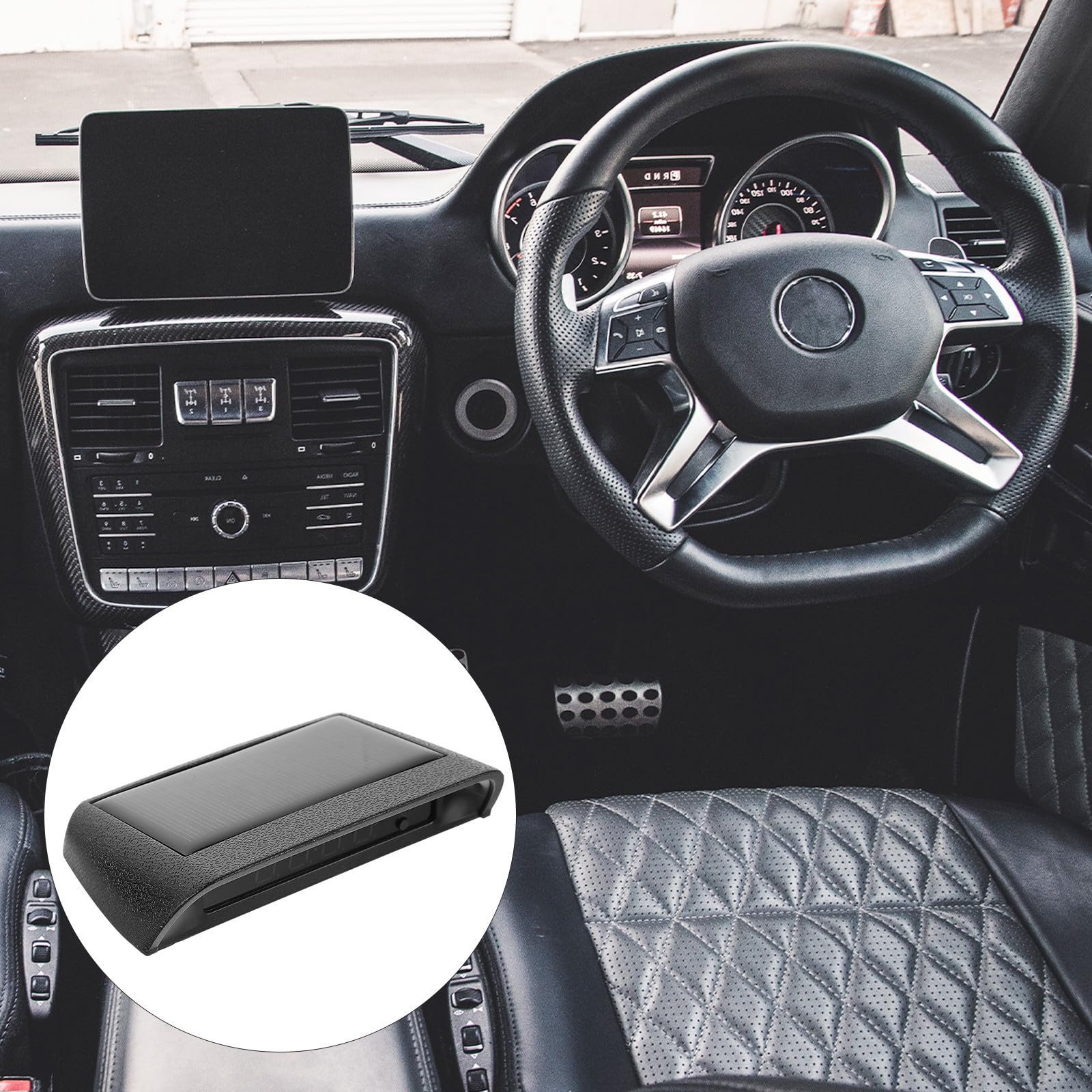 Reloj Termómetro Digital para Coche Sensor de Temperatura, Diseño Solar Luminoso, Material Abs Resistente y Fácil Instalación en Tablero