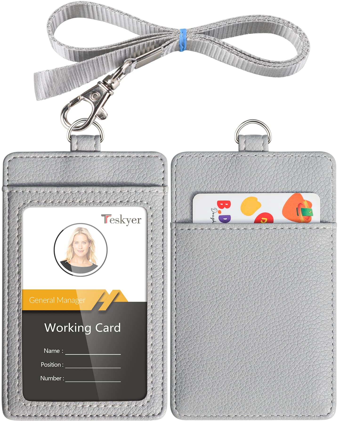 amazon-teskyer-badge-holder-with-lanyard-leather-id-name-badge