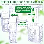 2026 Latest Upgraded Aquarium Plant Holder Adjustable Height with Extendable Hook and Suction Cup for Fish Tank Aquaponic Plant Cultivation and Aquascape Accessories Decorations (4 Pack) Transparent
