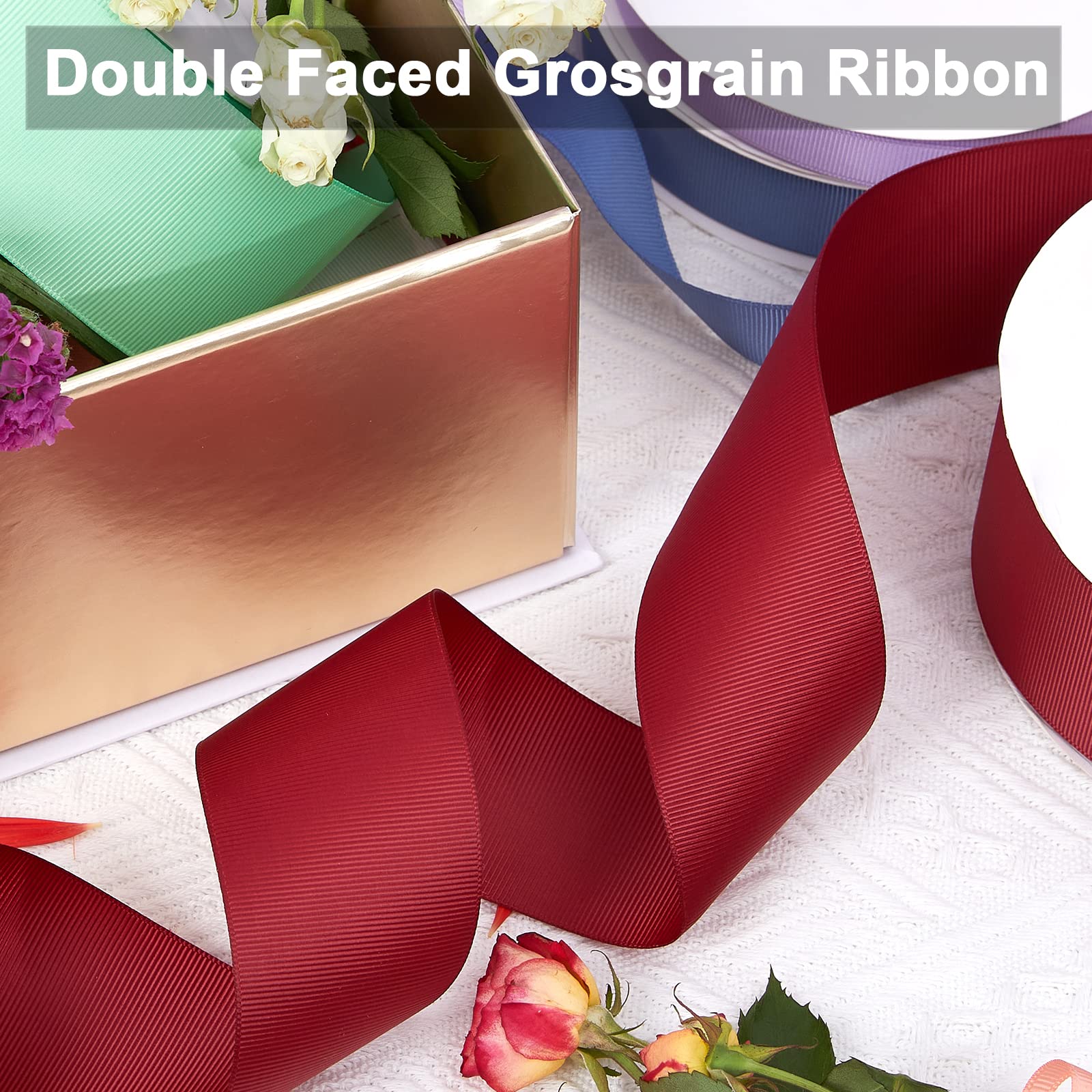 Nastro in gros grain double face, colore avorio, 1,5 cm x 45 m, in tinta unita, per confezioni regalo, matrimoni, feste, artigianato, fiocchi per capelli, fiori, decorazioni fai da te per la