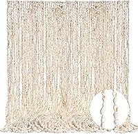 Misdary 48-Pack 55 Inch Hawaiian Shell Leis - Natural Cowrie Seashell Necklaces for Luau, Beach Parties, Tahitian Dance, Weddings - Women Men