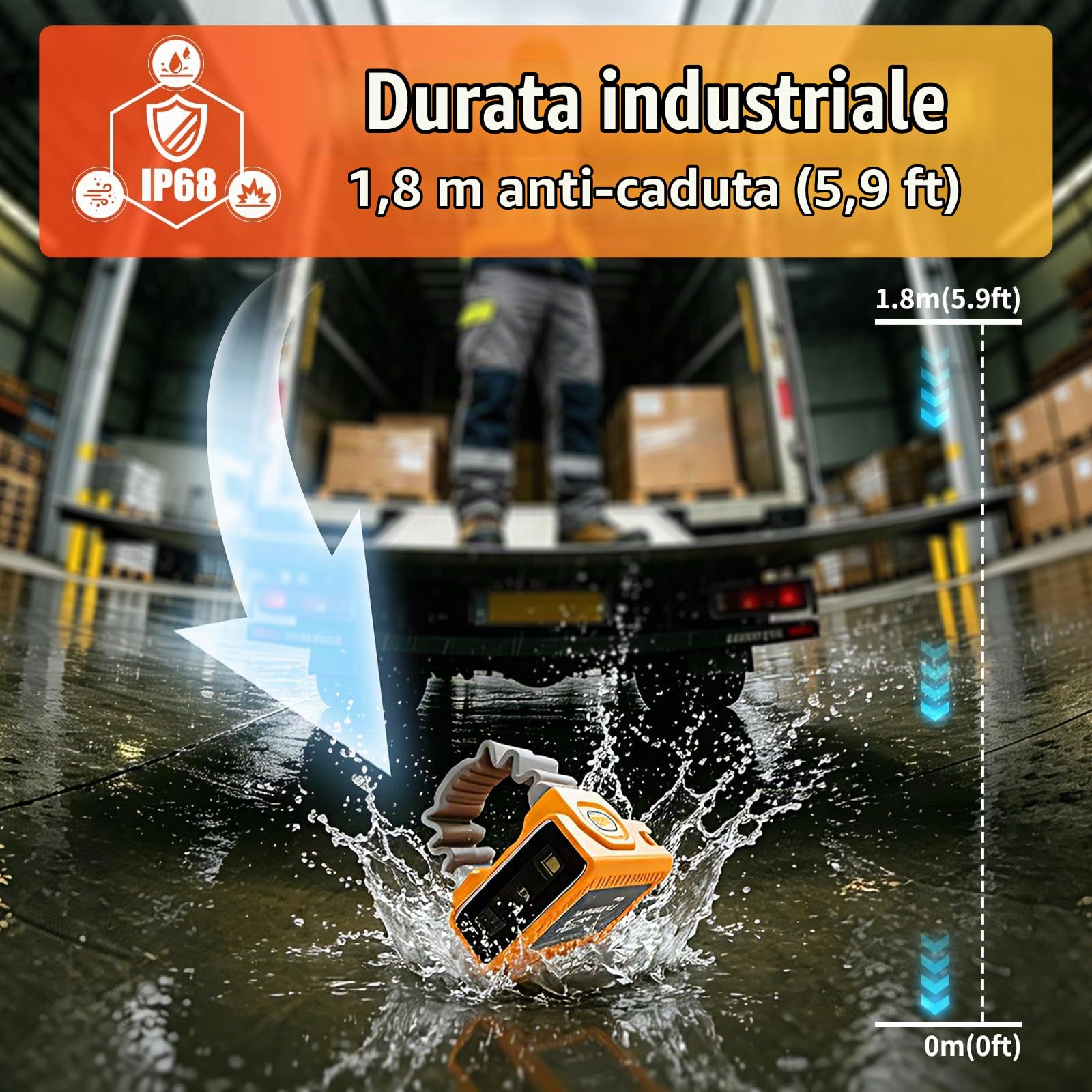 NETUM XR700 Lettore di codici a barre 2D ad anello indossabile con display, Bluetooth, NFC, impermeabile IP68, lettore di codici QR 1D/2D per magazzino e logistica