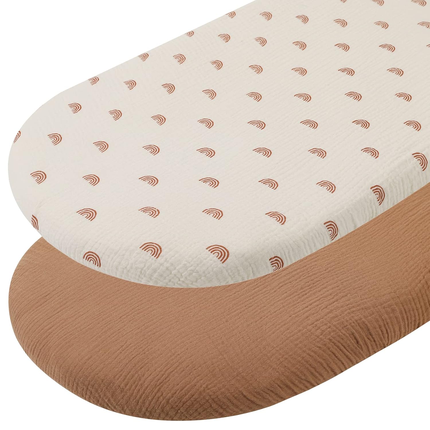 Muslin Sheets 2 Pack Set for Baby Boy and Girl, 100 Muslin Cotton Fitted