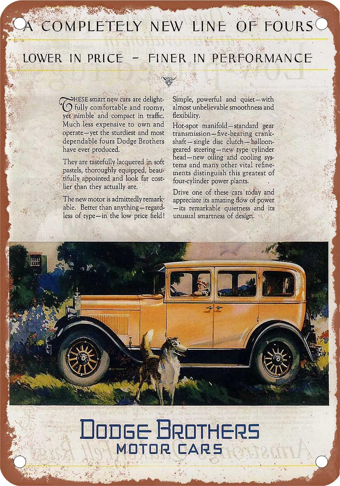 Miaomansenstore Metal Sign - 1927 Dodge Vintage Ad 01 - Old Retro Rusty Look Home Decor