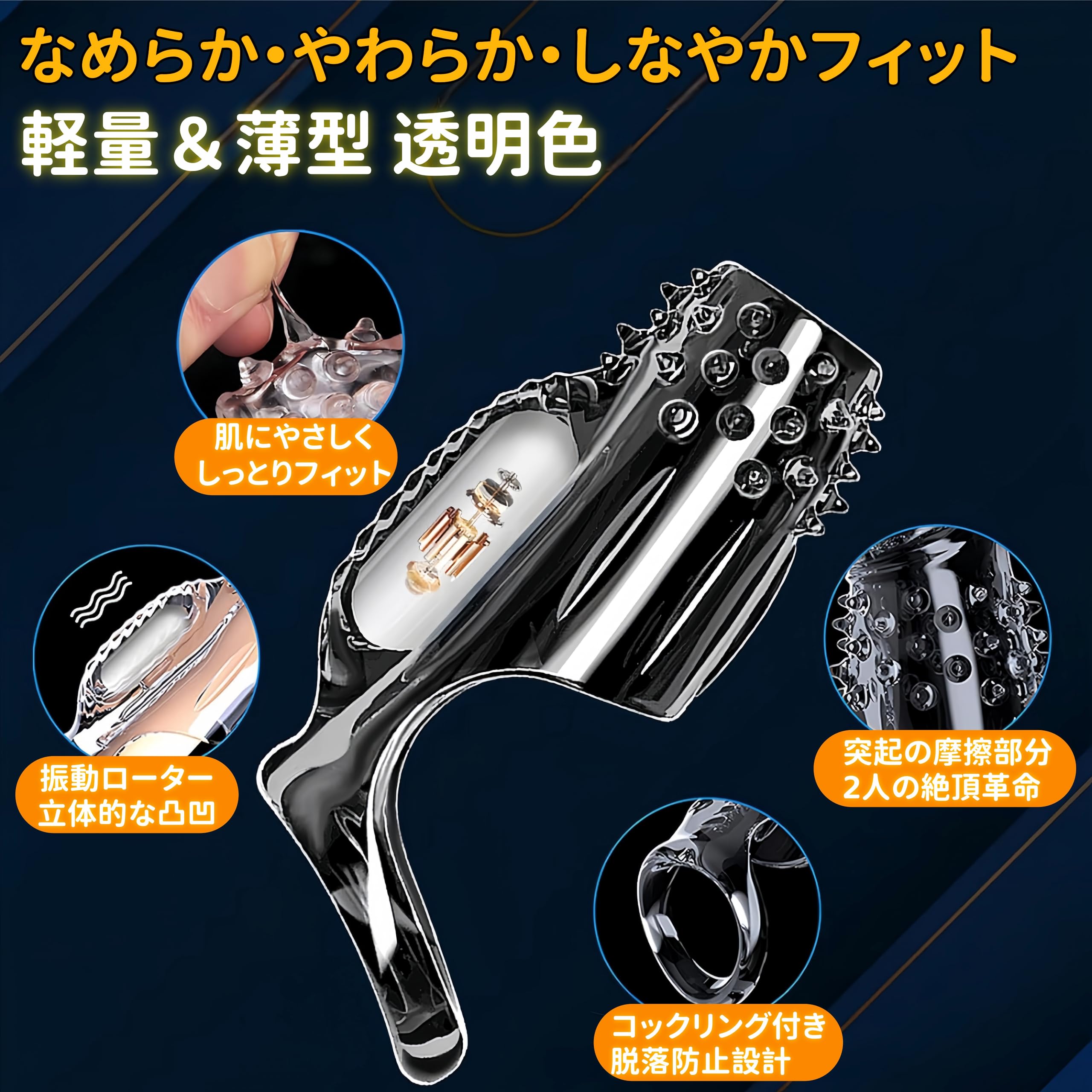 Amazon | 【G点制覇！2人の絶頂革命】Weyuuyu 電動 ペニスサック 透明