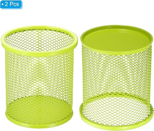 Miniatura 3 de PATIKIL Soporte de malla para bolígrafos, paquete de 2 soportes para lápices, cesta para lápices, organizador de casilleros de tazas, soporte