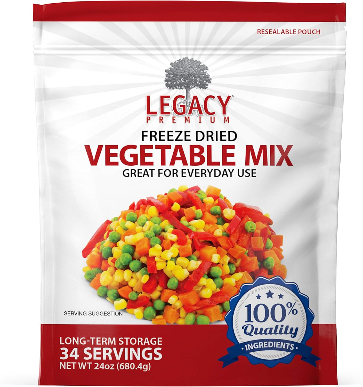 Legacy Essentials Freeze Dried Vegetable Medley Mix Long