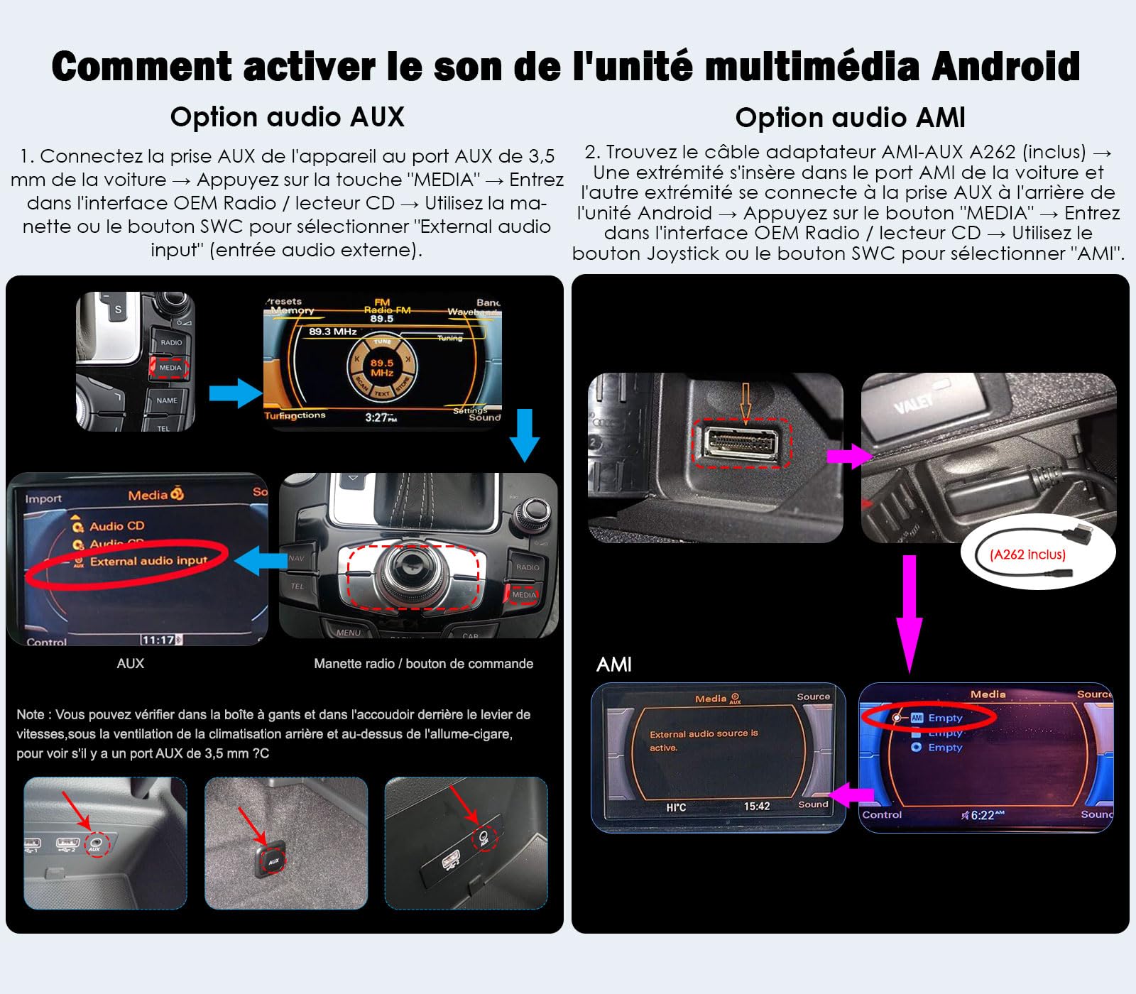 8 Core Android 16 Autoradio Carplay pour Audi A4 B8 A5 B8 GPS Navigateur | 10,25 pouces 4GO+64GO Android Auto Canbus SWC DSP IPS WiFi 4G DAB+ DVR Bluetooth Écran tactile