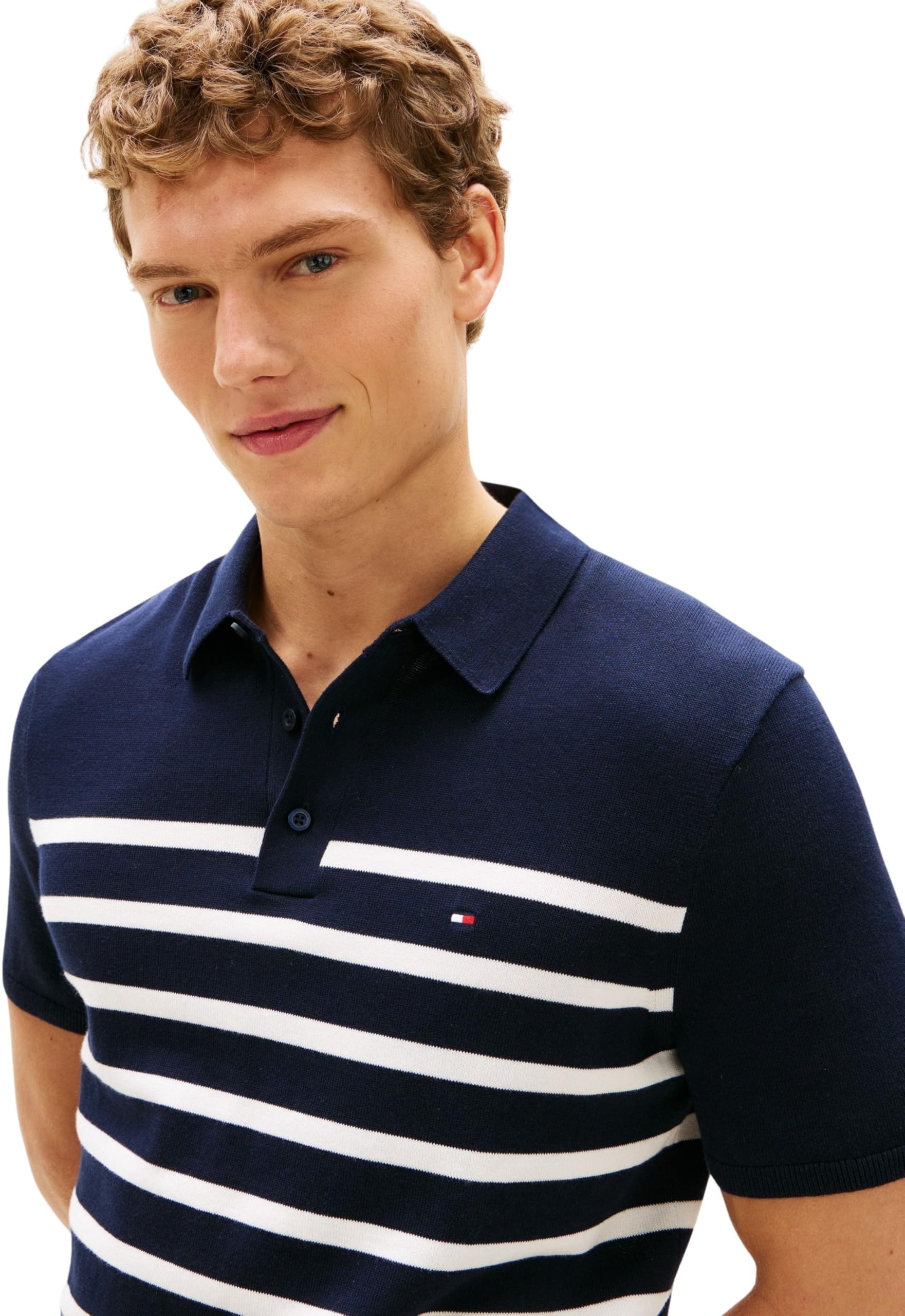 Tommy Hilfiger Polo Manches Courtes Homme Essential Cotton Knitted Épais