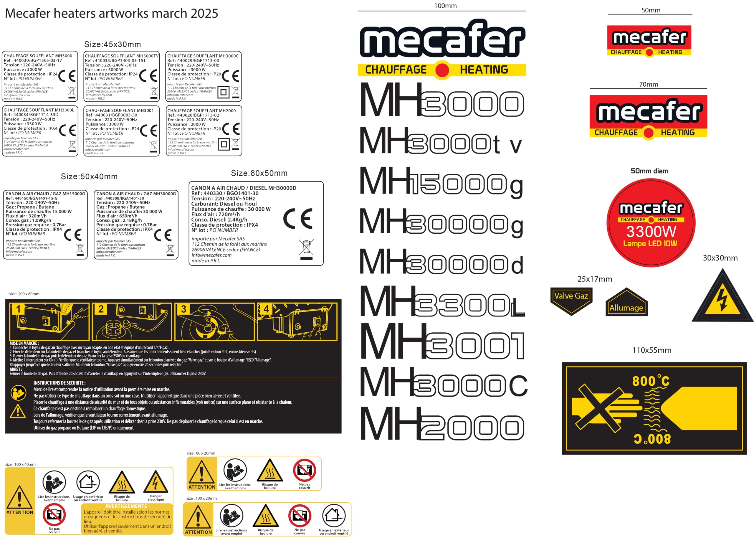 Mecafer Ogrzewanie mh3400l - 3300w - z lampą LED