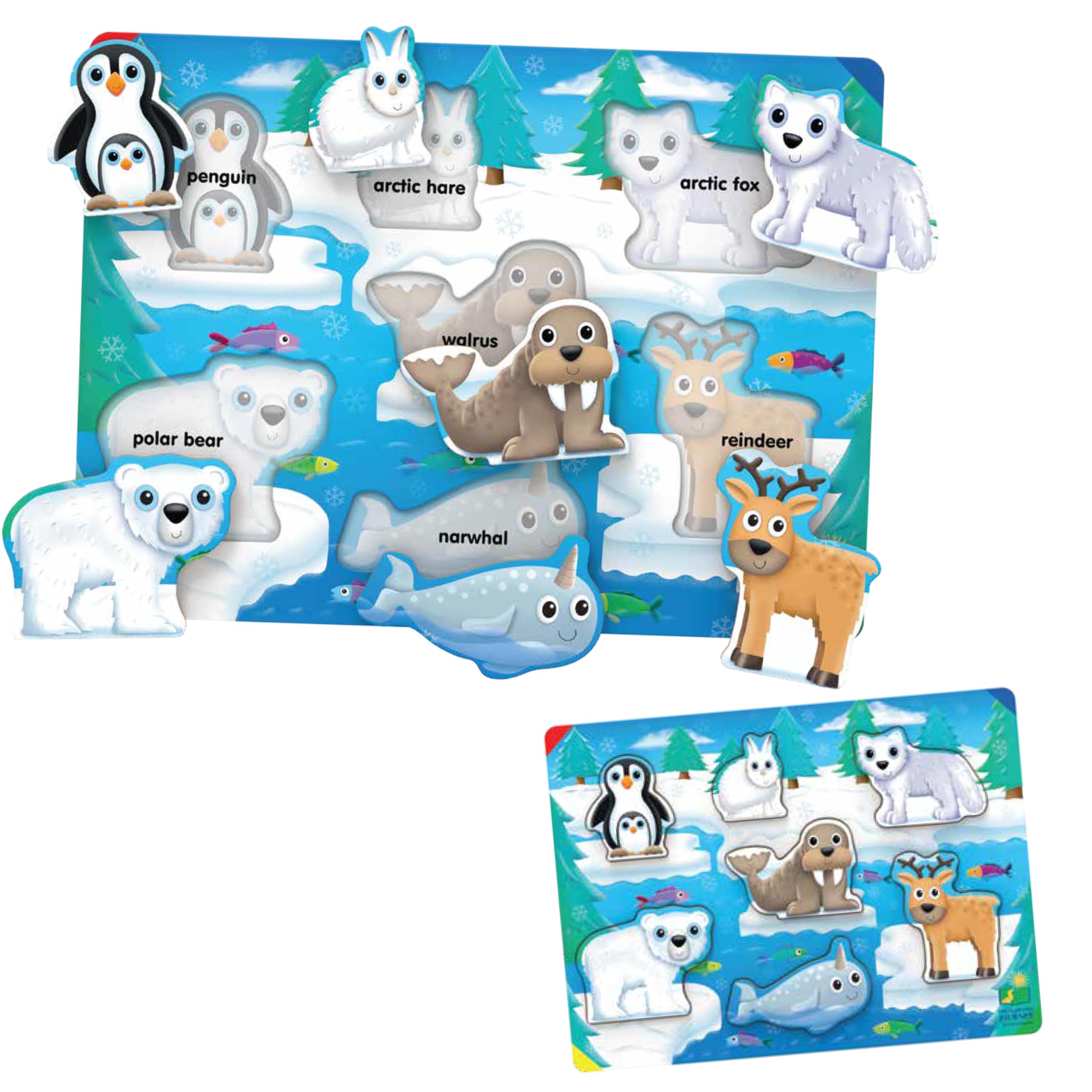 The Learning Journey My First Lift & Learn - Artic 7 Piece Tray Puzzle | Educational Puzzle for Toddlers Ages 2-5