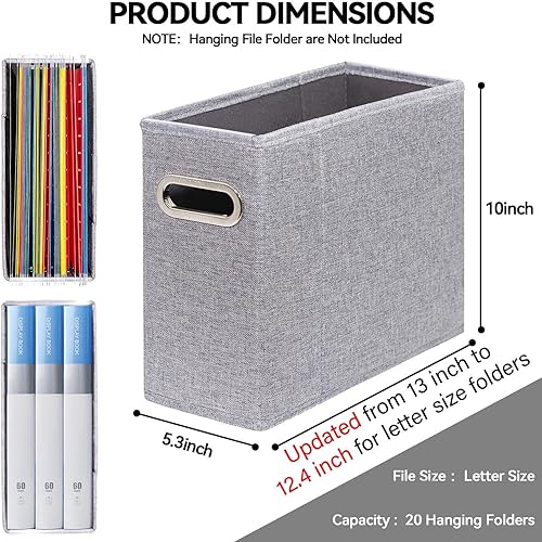 Miniatura 2 de Paquete de 4 organizadores de archivos tamaño carta, organizador de carpetas de archivos, caja de almacenamiento de tela, organizador de papel