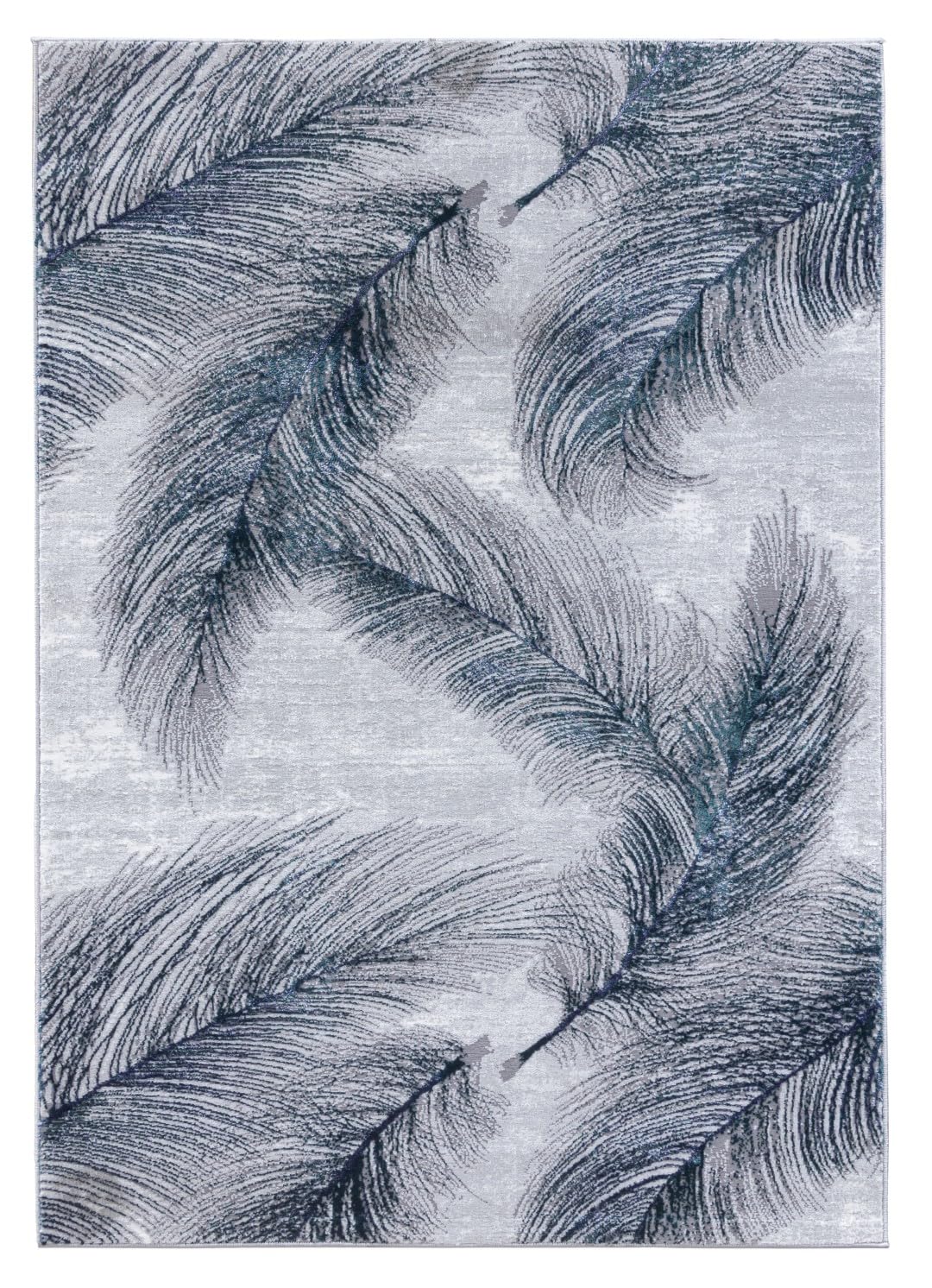 SrS Rugs® Impulse - Area Rug for Living Room, Bedroom, Hallway Runner Rug - Abstract Geometric Design - Provides Home with Comfort and Warmth (Plumes Blue & Green, 80cm x 150cm)