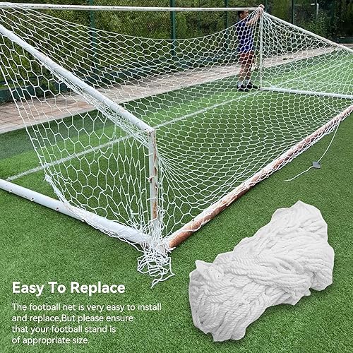 Miniatura 7 de Red de fútbol, redes de fútbol para niños para patio trasero, malla deportiva de repuesto para adultos y jóvenes (24 x 8 pies)