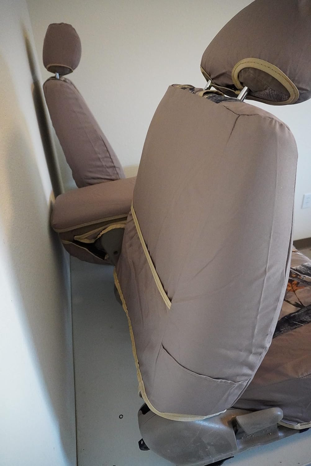 Durafit Seat Covers, Made to fit 2000-2004 Tundra Front 40/60 Split Seats with Fold Down Console. Tan Waterproof Endura.