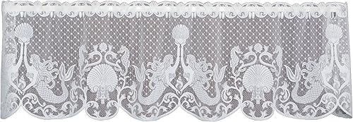 Heritage Lace Cenefa de sirenas blancas de 60 x 15 pulgadas, 60 x 15 pulgadas