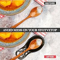 Vista 5 de JOGREFUL Soporte de cuchara de hierro fundido para cocinar/estufa/encimera de cocina, soporte de utensilios resistente al calor para cucharas