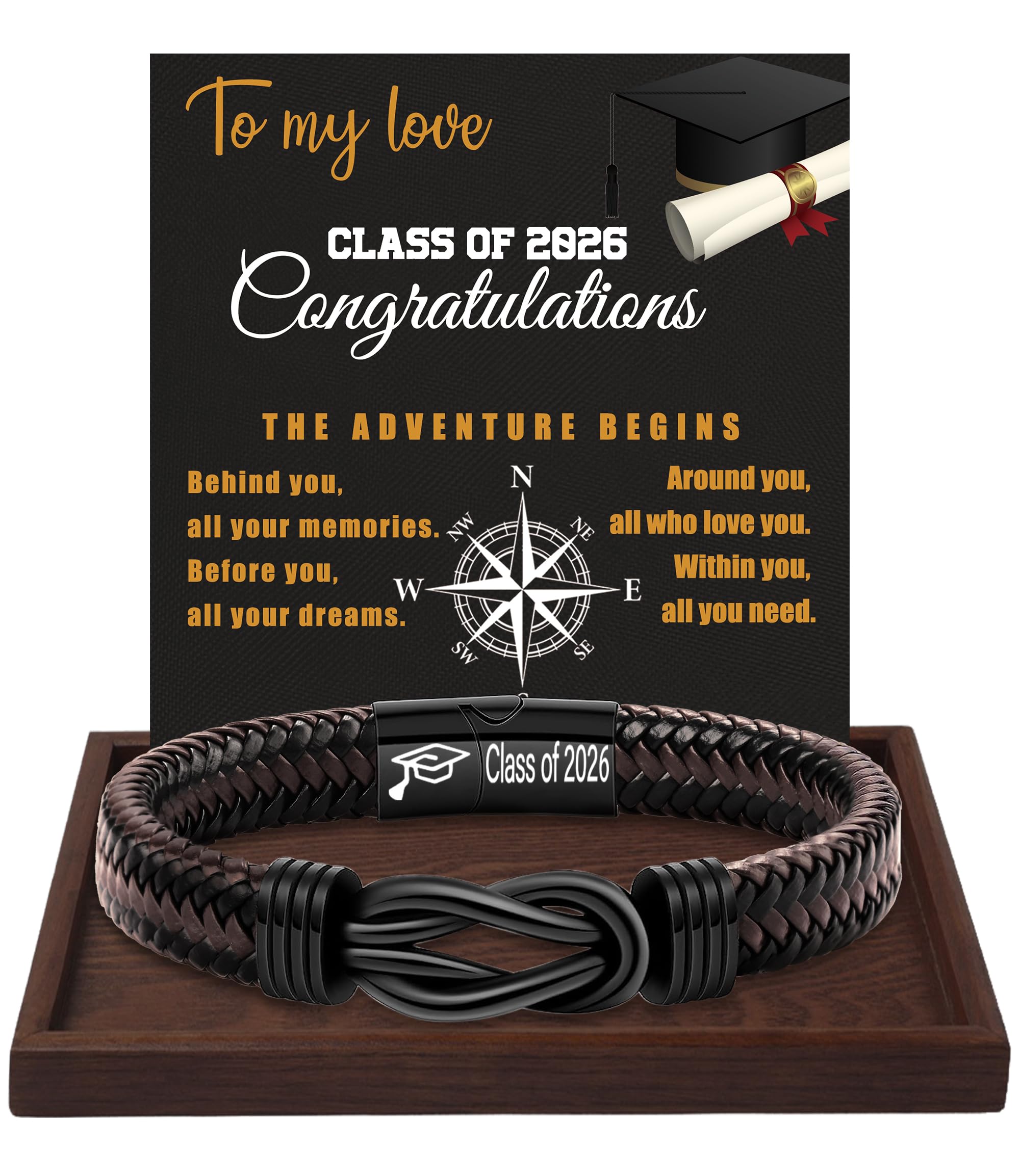 Btysun Fathers Day Gift, Gifts for Men Morse Code Bracelets for Men 2026 Graduation Gifts Mens Bracelet for Him Boyfriend Husband Leather Bracelet Motivational Birthday Jewelry Stocking Stuffers