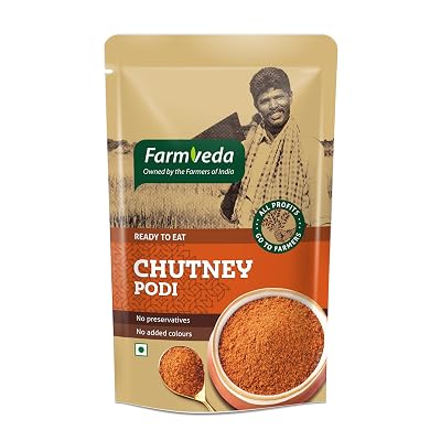 Farmveda Chutney Podi | 100g (Pack of 2)| Authentic South Indian Spiced Powder | No Preservatives, No Added Colours | Pe
