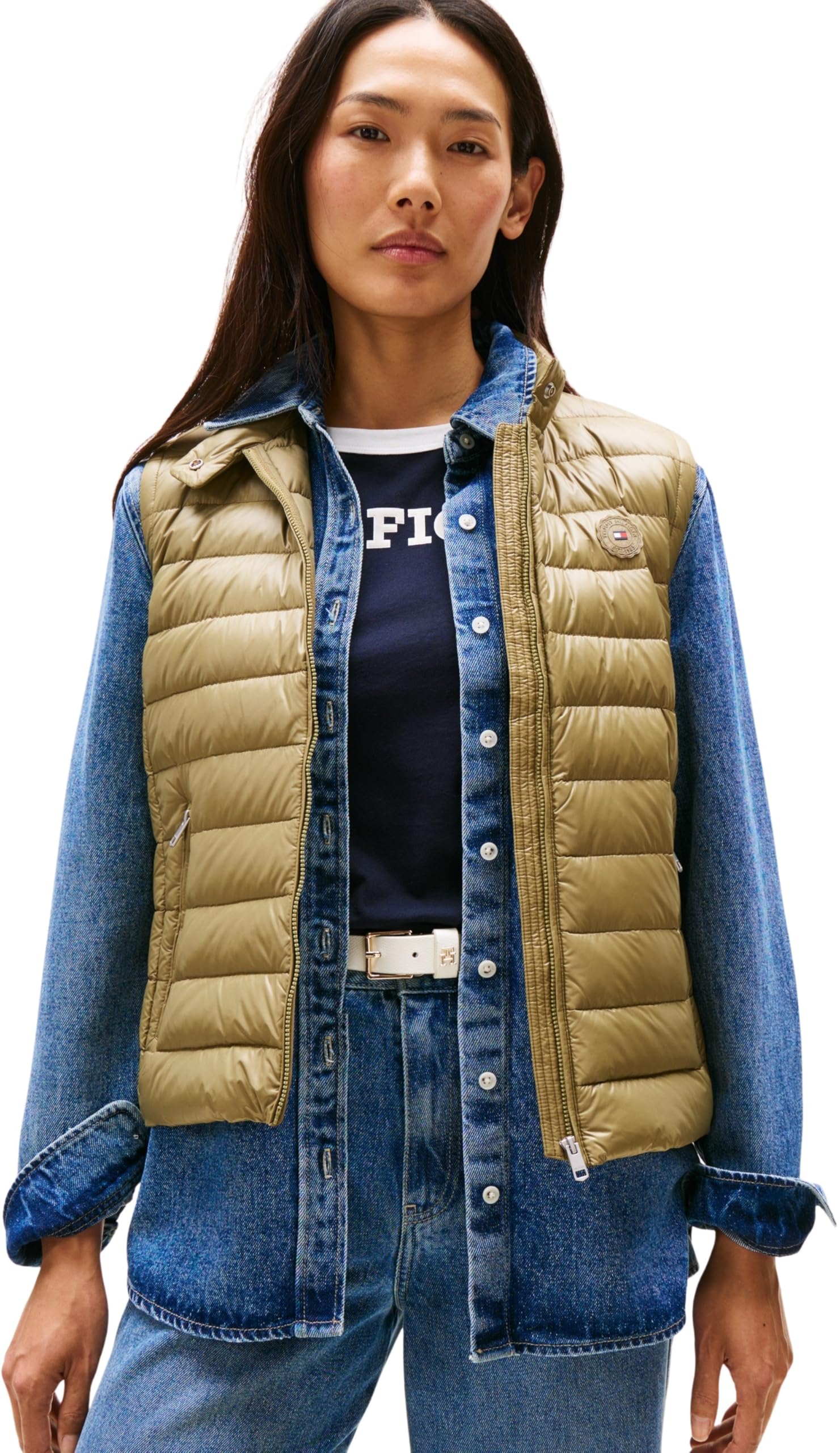 Tommy Hilfiger Donna Gilet con Collo a Lupetto