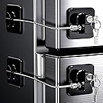 4 Pack Refrigerator Locks with Keys for Kids, Toddlers and Adults, Self Adhesive Child & Baby Proofing Fridge Latch for Double Door, French Door, Cabinets and Drawers, Oven, Windows (Patent)