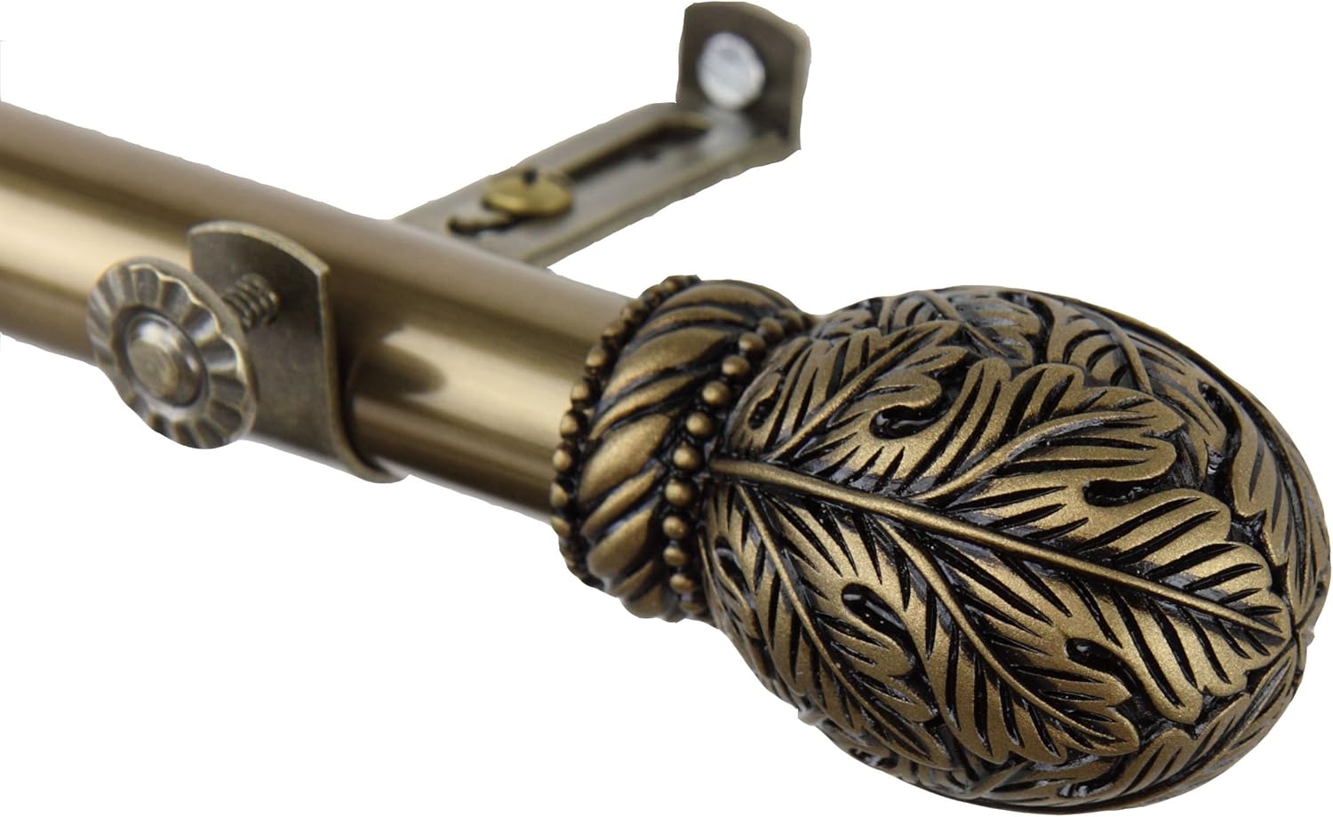 A&F Rod Decor - Foilage Curtain Rod 28-48 inch - Satin Nickel