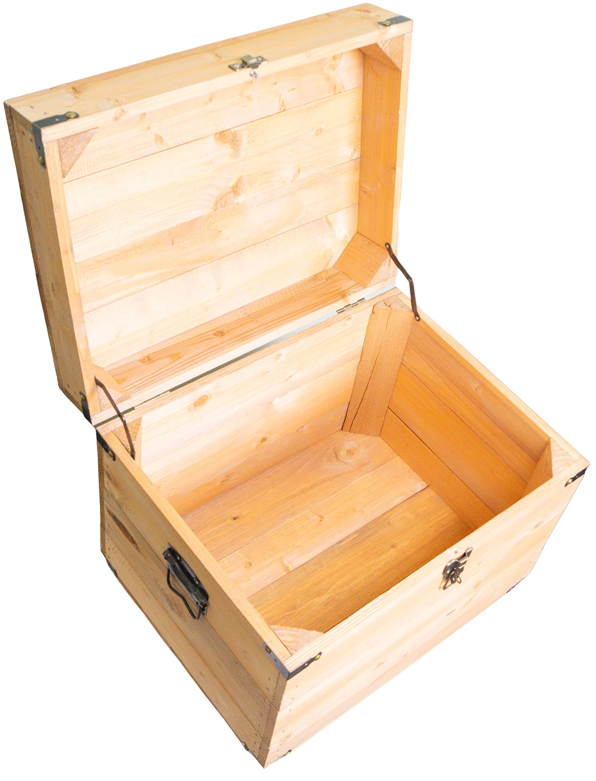 Kistenkolli Altes Land Holztruhe Geschenk-Box mit Deckel Schatzkiste Maße 45x35x35cm groß Holzkiste Truhe Schatztruhe groß Holzkiste mit Deckel (Ocker)