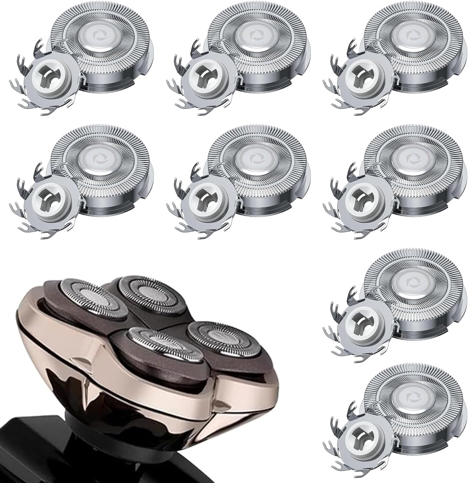 8 PCS Shaver Replacement Blades, Replacement Heads Compatible with Pitbull Gold Pro, Pitbull Platinum Pro, Pitbull Skull Phillips Series