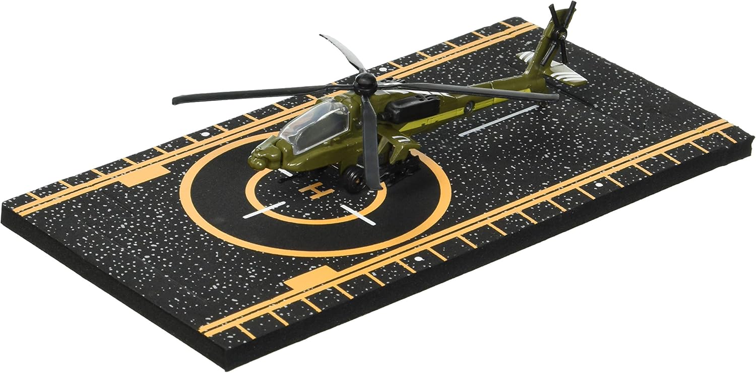Hot Wings Planes AH-64 Apache with Connectible Runway,Green