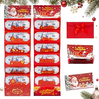 2Pcs Christmas Money Gift Card Holder,Christmas Money Envelopes for Cash | 6 Slots Money Cards with Envelopes,Christmas Party Favors for Kids,Christmas Money Holders for Cash