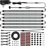 Litever LED Kit d'éclairage sécurisé. Commande de porte activée. 6 pcs Slim 12 Barres de lumière de pouce. Plug-in extensible linkable pour pistolet sûr, penderie, vitrine, dans-Cabinet sous le comptoir. 5000K