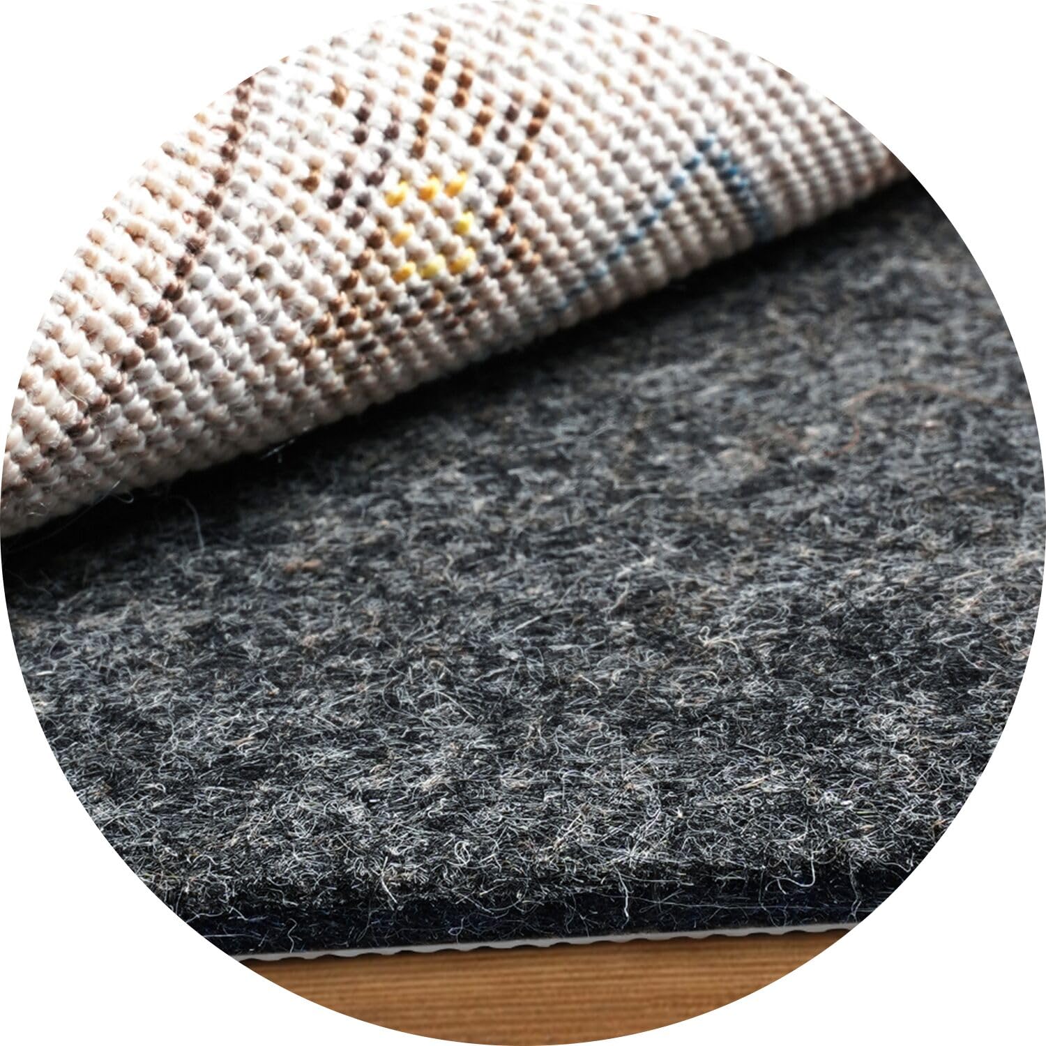 BAGAIL Felt and Natural Rubber Backing Rug Pads 1/8” Thick, Round 8 Feet Non Slip Rug Gripper Keep Rugs in Place, Under Area Rug Protective Cushioned
