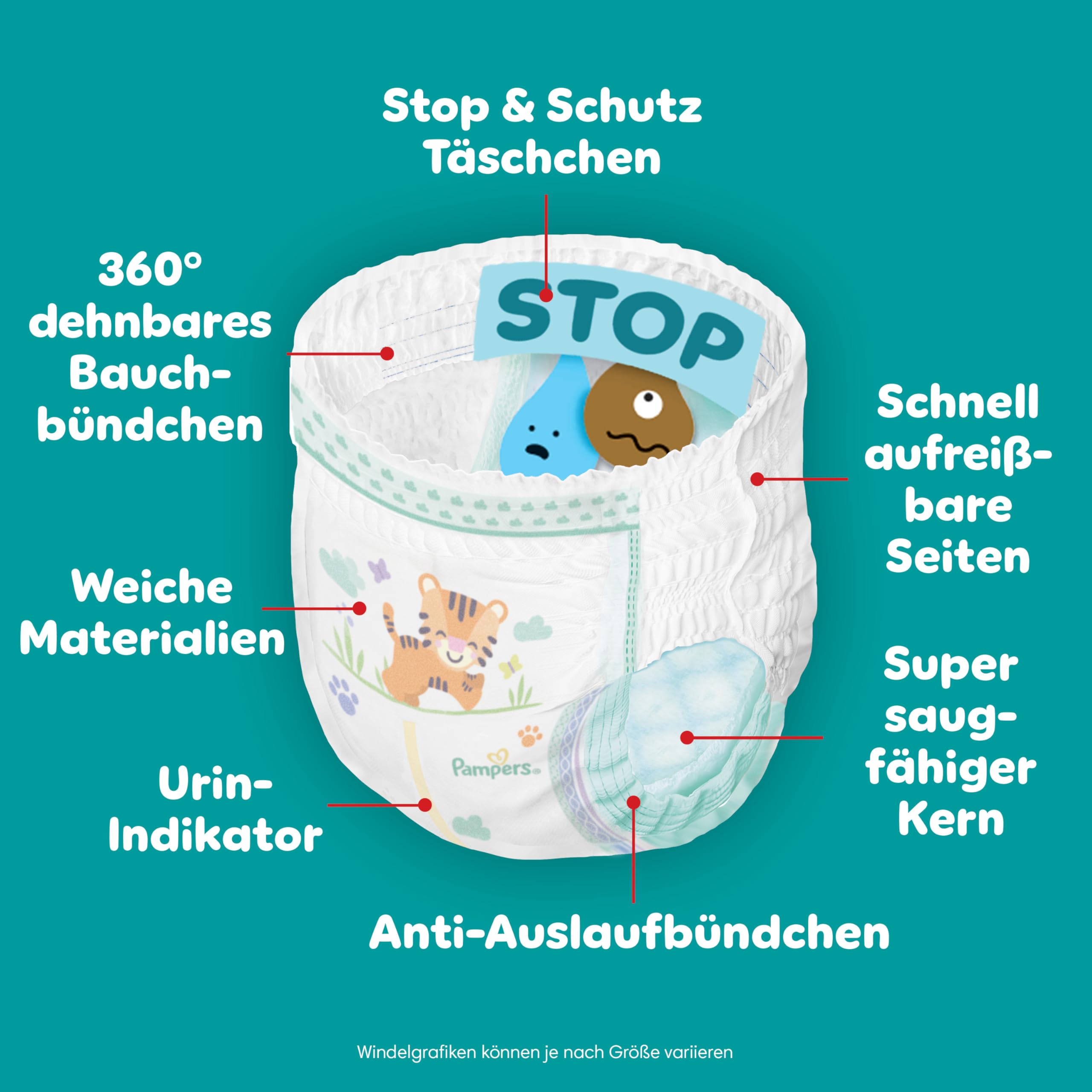 Pampers Bundle Baby-Dry Pants Größe 5, 180 Stück, 11kg-17kg + Aqua Soft Touch Baby-Feuchttücher, 15 Packungen mit 60 Feuchttüchern = 900 Feuchttücher